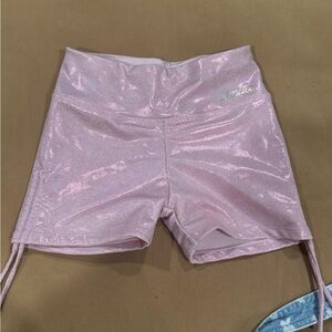 Justice Pink Athletic Shorts with Lustrous Finish